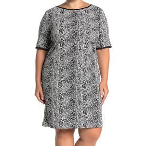 Taylor Snake Print Short Sleeve Knit Dress